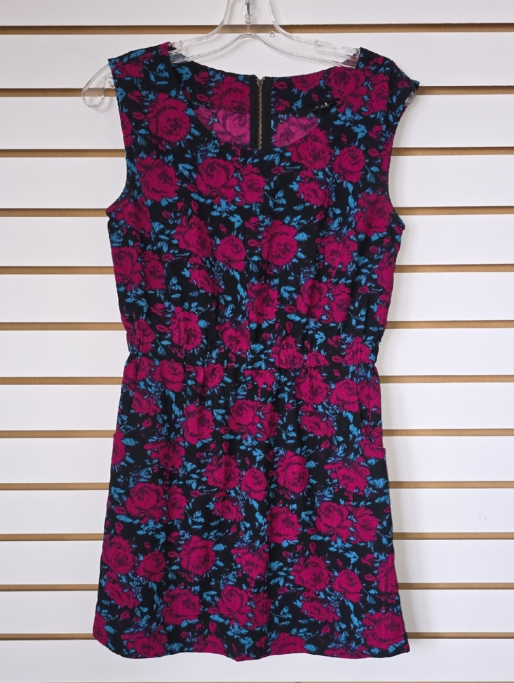 Floral Sleeveless Fit And Flare Dress Small
